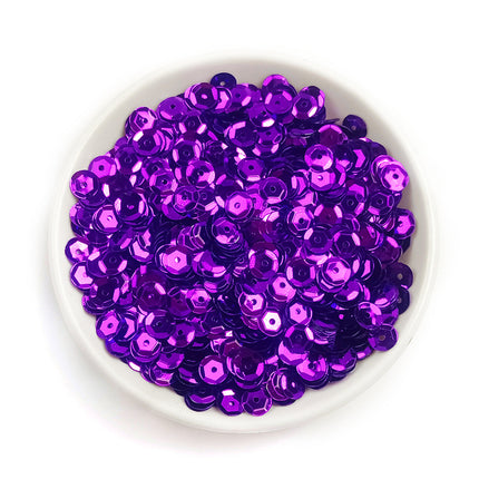 6MM round curved surface hole PVC sequins jewelry accessories concave and convex surface wholesale flat bottom hexagonal sewing clothing beads