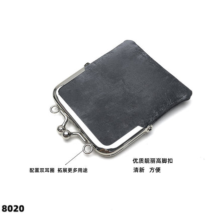 Satin Single Piece Mini Genuine Leather Coin Purse Lipstick Small Bag Buckle Storage Bag Open Buckle Crossbody Headset Bag