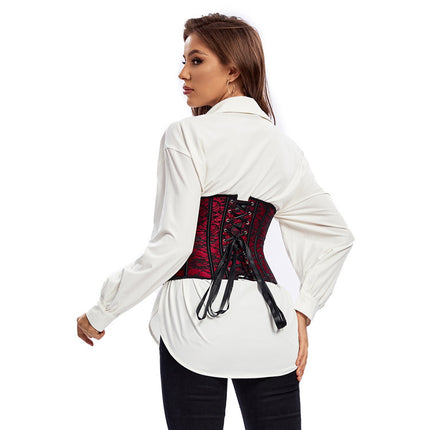 New Style Crimson Short Waist Seal Waist Clip Body-shaping Bone-shaping Garment Tunic Abdomen-tucking Women's Straight Hair Factory