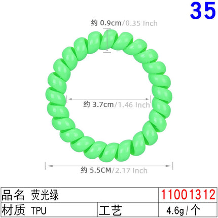 Outer Diameter 4cm Black Phone Cord Hair Tie Korean Hair Tie Hair Rope Transparent White Rubber Band Wire Coil Headwear