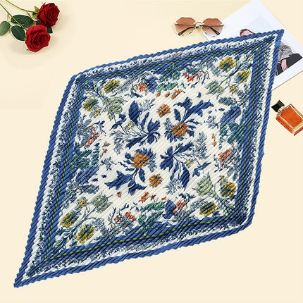 New wrinkled small square scarf female Korean imitation silk printed wrinkled small scarf Joker scarf decorative scarf wholesale