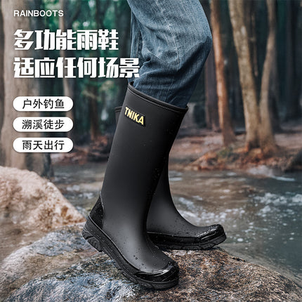 Men's High-Top Outdoor Functional Rain Boots 39 Extra High Non-Slip Fishing Wading Boots Long Rubber Shoes Labor Protection Men's Shoes