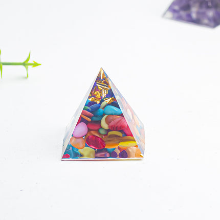 Foreign Trade Amazon Natural Crystal Gravel Glue 3cm Pyramid Home Office Desk Decoration Ornaments Raw Ore
