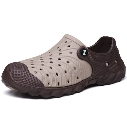 Hole Shoes Men's Summer Baotou Sandals and Slippers Dual-use plus size All-match Soft-soled Garden Shoes Outer Wear Beach Shoes Men's Sandals