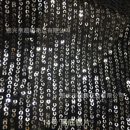 26 Colors in Stock 3mm Straight Strip Spandex Elastic Mesh Fabric Sequin Embroidery Fabric Dress Clothing Spring and Summer Sequin Fabric
