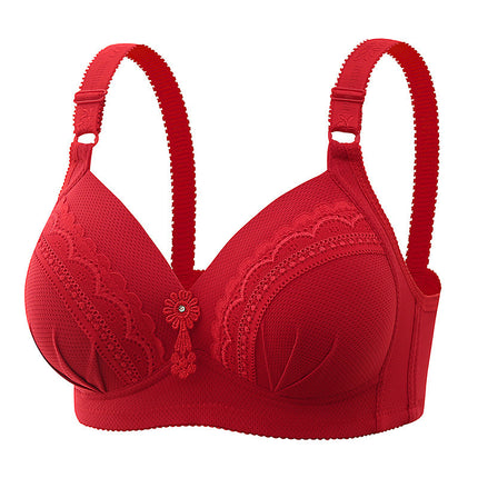 plus size Thin Non-Rings Push-up Adjustable Bra Full Cup Comfortable Breathable Sexy Lace Underwear Women's Bra