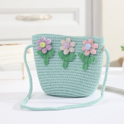 Cross-border New Children's Bag Spring and Summer New Children's Crossbody Bag Handmade Straw Satchel Travel Mini Coin Purse