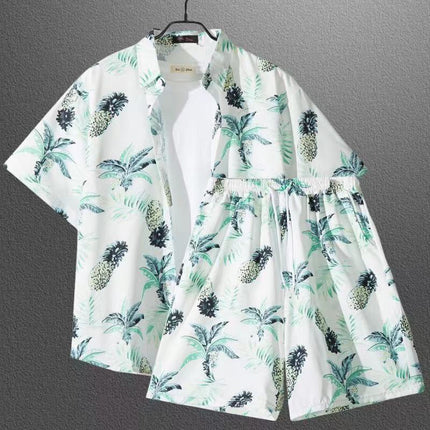 Short Sleeve Flower Shirt Hainan Island Beach Suit Sanya Hawaiian Style Thailand Travel Male Couple Summer Thin suit