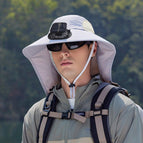 800mah single-fan shawl hat - light grey / One size fits all