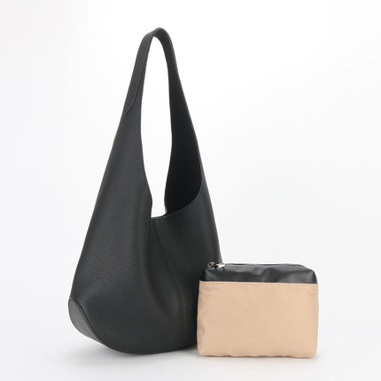 High-End Genuine Leather Fashion Bucket Bag, Lazy Shoulder Bag, Women's Bag, New Bag, Women's Simple Large-Capacity Tote Bag
