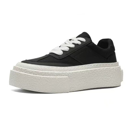 Fashion Trendy Ins Style Sneakers White Shoes Canvas Breathable Thick Sole 5cm Heightening Thick Sole Casual Sneakers Summer Shoes