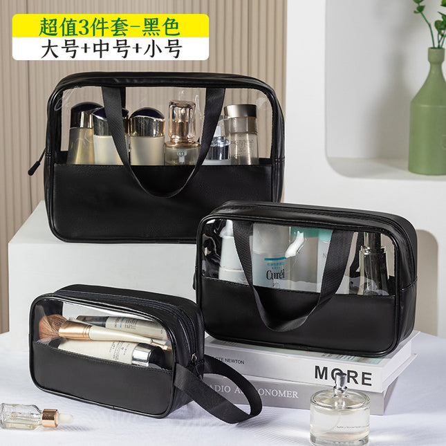 New Large Capacity Cosmetic Bag Desktop Box Swimming Waterproof Transparent Bag Travel Portable Toiletry Storage Bag