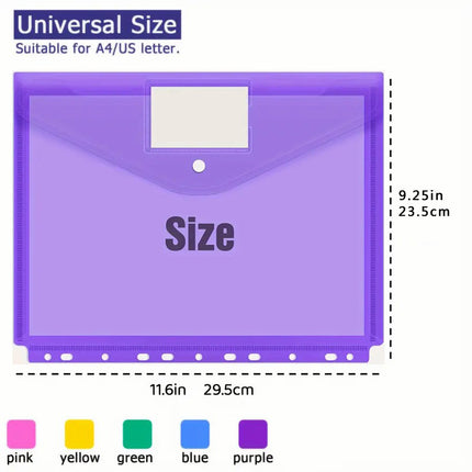 Amazon 18C Spot Pp Transparent File Bag Snap Button 11-Hole Business Card File Bag Office Transparent Loose-Leaf Information