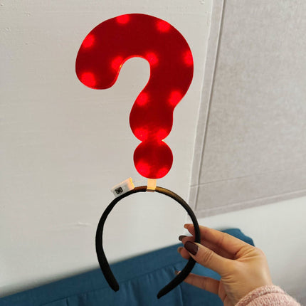 Creative headband arrow question mark symbol headband concert photo artifact fun funny headband conspicuous headband