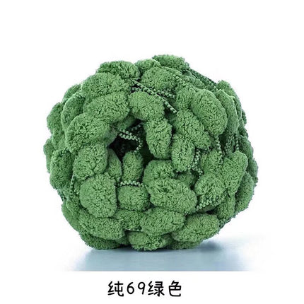 Big ball ball coarse wool round thread loop crochet sofa cushion carpet cushion handmade DIY woven material bag