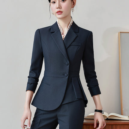 Cross-Border Professional Suit Set for Women, New Spring and Autumn High-End Formal Wear, Jewelry Hotel Manager Front Desk Reception Work Uniform