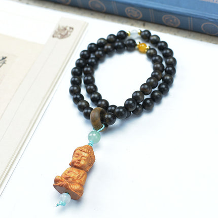 Shen Guibao Chen Xiang 8mm Double Ring Half Bracelet Barrel Bead Bracelet Five Sutra String Beads Niche Wen Play Jewelry Wholesale