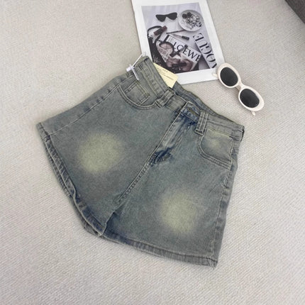 American Retro Hot Girl Denim Shorts Trendy Outfit Slimming Butt-Lifting A-Line Hot Pants 2025 Summer New Women's Fashion