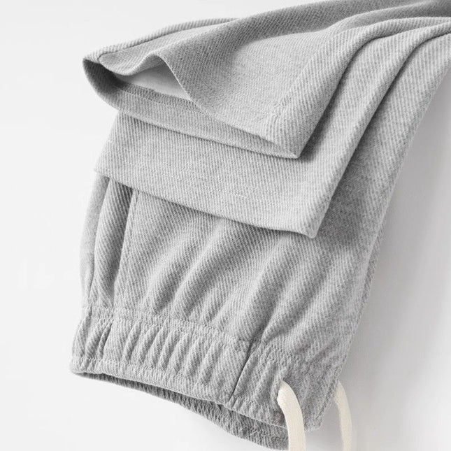 Unresistable Sweatpants! 300g Heavyweight Light Gray Twill Straight Loose Sweatpants Men's Casual Sports Pants Women