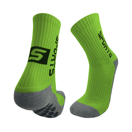 Mid-Calf Professional Sports Socks, Non-Slip, Breathable, Sweat-Absorbent, Fresh Style, Football Socks, Running Casual Towel-Soled Badminton Socks