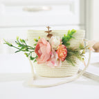 Pink artificial flower bunch with white