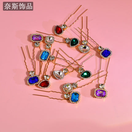 Ness NS216 Light Luxury Elegant Hair Card Rhinestone Hair Accessories Ins Girl Hair Insert Color Baroque Fashion Headwear