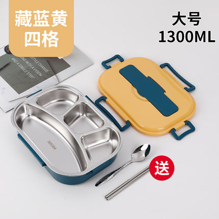 304 stainless steel student lunch box with lid office worker compartment lunch box ins style deepened heat preservation lunch box microwave oven