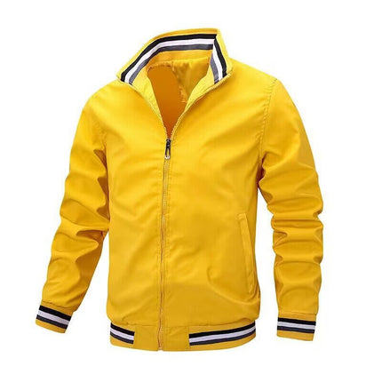 Men's Men's Jacket Spring Jacket Men's Zipper White Baseball Youth Hooded Casual Fitted Ready-Made Clip