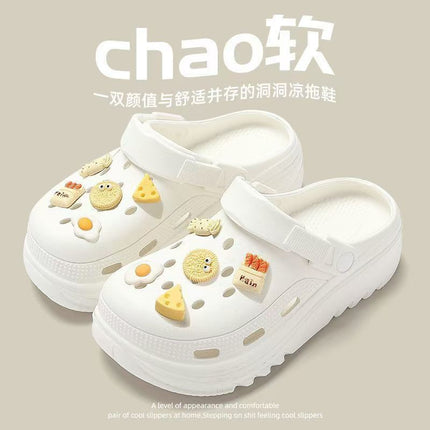 25 New Styles of Croc Shoes for Women, Summer Casual Fashion, Thick Soles for Going Out, Versatile, Non-Slip, Comfortable and Breathable, Men's Wholesale Cartoon