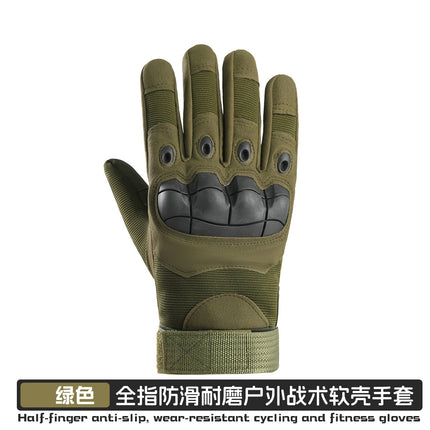 Tactical Full-Finger Gloves for Men, Soft Shell Protective Palm Pads, Touch Screen Combat Training Gloves, Non-Slip Half-Finger Gloves, Cross-Border