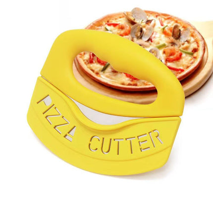 Amazon popular pizza cutter comes with protective cover pizza knife semicircle pizza cutting multi-purpose stainless steel cutter