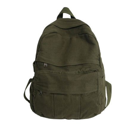 2022 American Senior high school Retro Backpack Antique Washed Canvas Men's and Women's Backpack Old School Student Bag