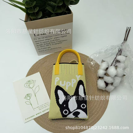 Girl's Heart-Shaped Knitted Crossbody Bag