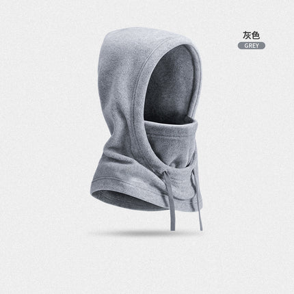 New Thickened Fleece Hat Ski Headgear Outdoor Cycling Fleece Mask Cold-proof Integrated Cap Windproof Scarf