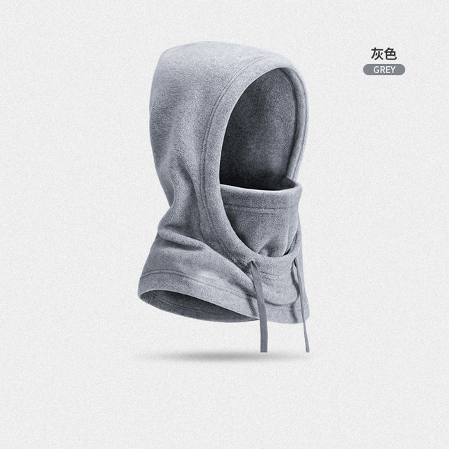 New Thickened Fleece Hat Ski Headgear Outdoor Cycling Fleece Mask Cold-proof Integrated Cap Windproof Scarf