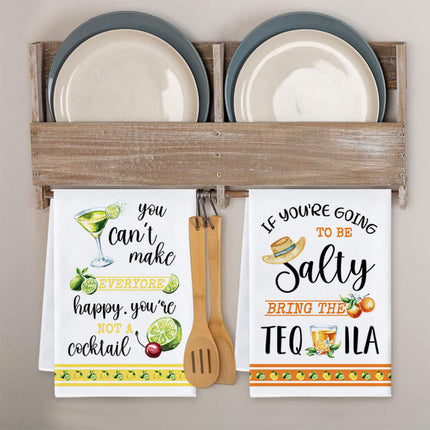 Cross-Border New Fruit Lemon Drink Printed Kitchen Dish Towel Table Decoration Holiday Towel Drop Shipping Can Be Labeled