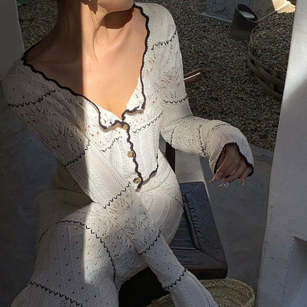 Spring and Summer Moonlight Knitted Tops and Skirts Two-Piece Set, Fashionable and Elegant, Early Spring Wear, a Complete Set, Lazy