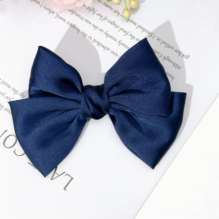 Korean Same Style Red Big Bow Hairpin Female Back Head Top Clip Simple French Retro Popular Kidsren's Hair Accessories