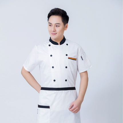 Long-sleeved restaurant canteen back kitchen clothing hotel chef overalls summer hotel short-sleeved chef clothing custom-made