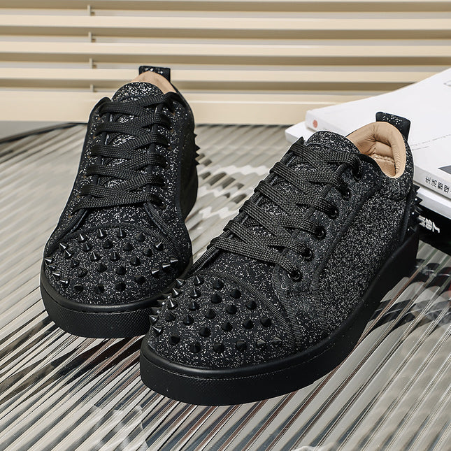 Men's Shoes for Spring and Summer Niche Light Luxury Soft Bottom Slab Shoes Trendy Men's High Beauty Value Fashion Low-top Round-toe Sports Trendy Shoes