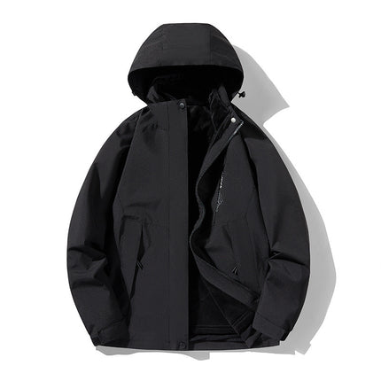 1818 Three-In-One Mink Velvet Outdoor Mountaineering Jacket for Couples, Removable, Thickened, Warm and Windproof Two-Piece Set