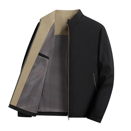 Z Autum New Jacket Men's Business Casual Fashion Middle-Aged and Elderly Tops Official Office Jacket Men's Executive Clothing Men's