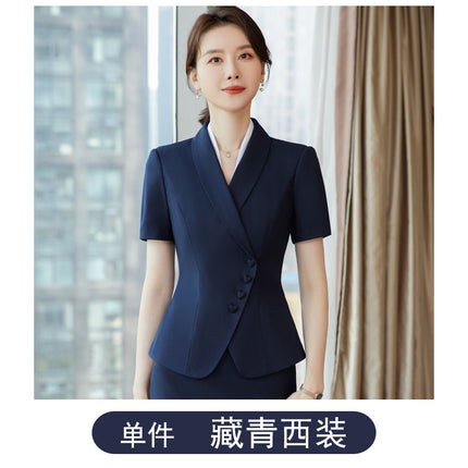 Suit suit Women's Summer Short-sleeved Tooling Professional Temperament Hotel Front Desk Manager Jewelry Shop Beautician Work Clothes
