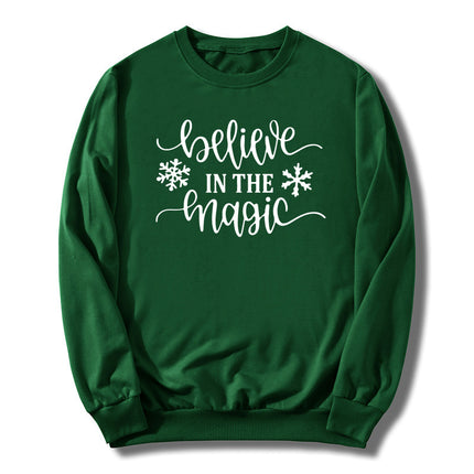 Foreign Trade Cross-border Trust Believe In The Magic Printed Crewneck Sweatshirt European and American Autumn and Winter Jacket