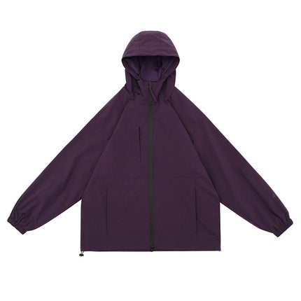 Ru Meng Du Pont Three-proof Charge Clothes Spring and Autumn Outdoor Camping Jacket Coat Waterproof Breathable Mountaineering Suit for Couple Solid Color