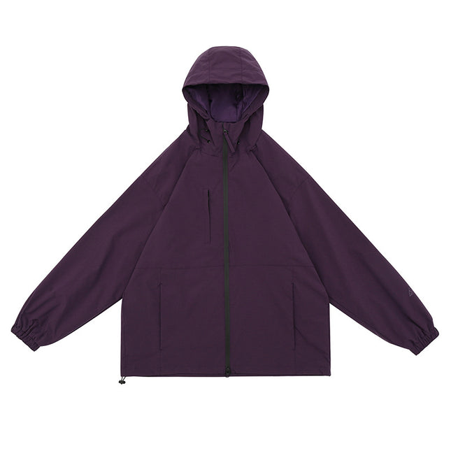 Ru Meng Du Pont Three-proof Charge Clothes Spring and Autumn Outdoor Camping Jacket Coat Waterproof Breathable Mountaineering Suit for Couple Solid Color
