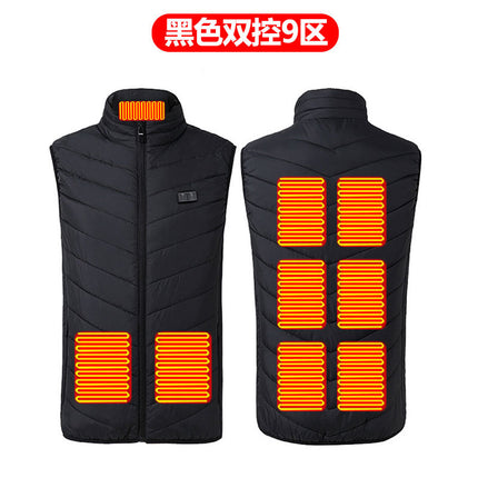 Cross-border Explosions Winter Heating Vest Three-gear Intelligent Adjustment USB Power Supply Cold-resistant Warm Heating Clothing for Men and Women