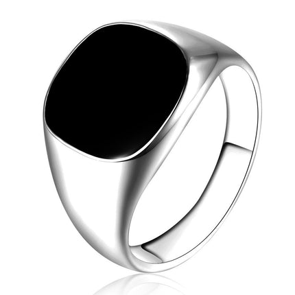 Amazon cross-border new black smooth ring men's simple niche design fashion personality temperament ring wholesale