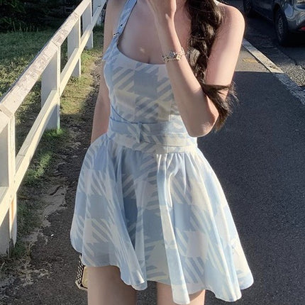 Llan Peninsula Dusk Sexy Backless Cross Design Sling Puffy dress Women's New Arrival