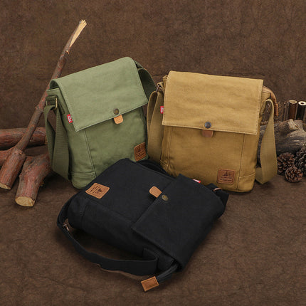 Casual Canvas Bag New Crossbody Backpack Small Square Bag Vertical Flat Bag Korean Style Shoulder Bag Fashionable Crossbody Bag